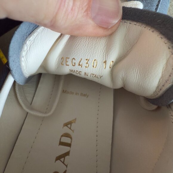 Prada 2EG430 White Deer Leather Men's Sneakers, Size Prada 10, 10.5, 11 - Picture 10 of 12